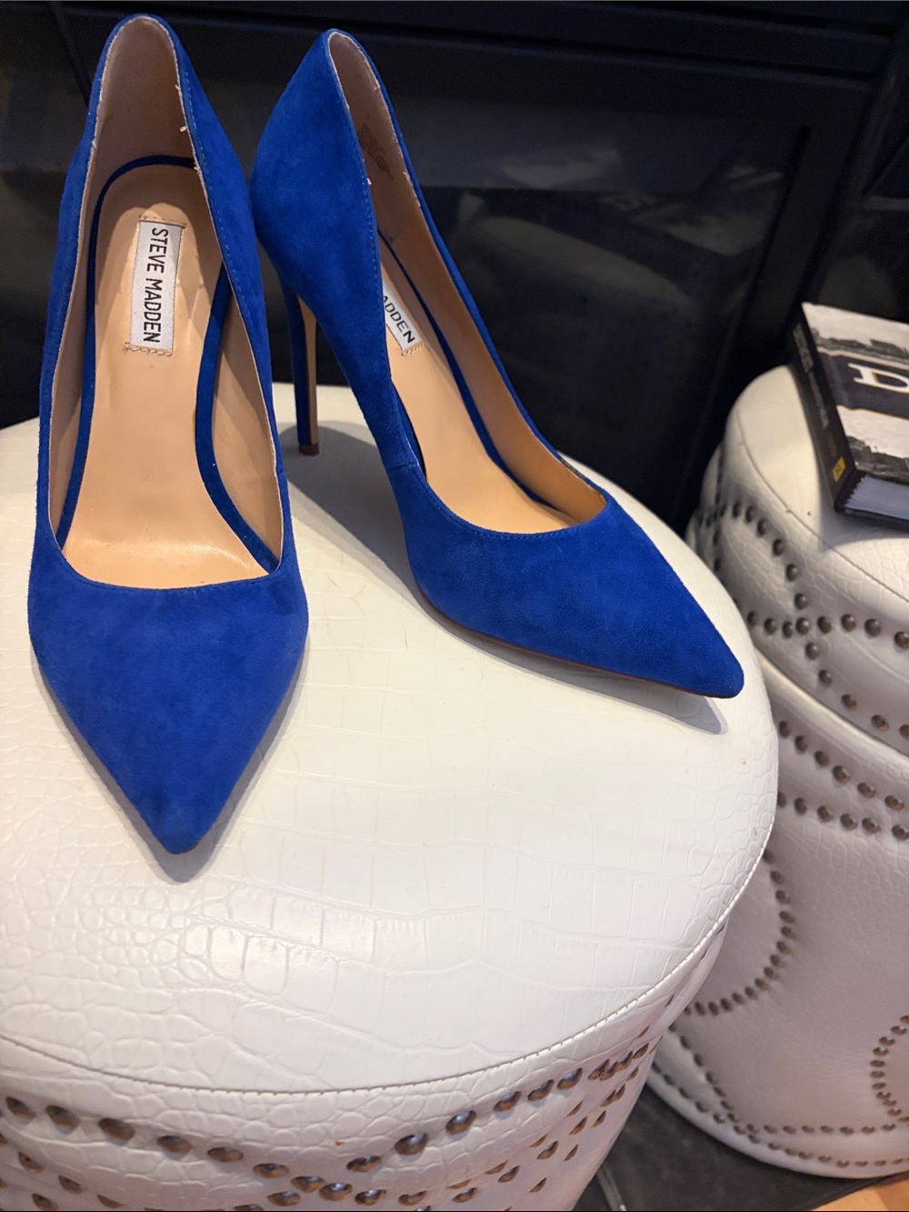 Steve Madden Cobalt Blue Suede Pointed-Toe Stilettos